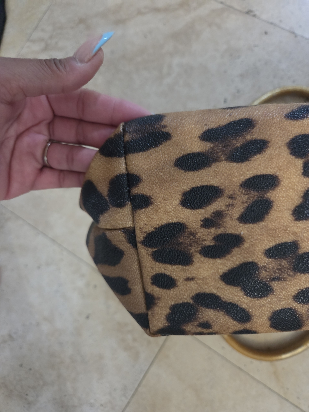 Dolce & Gabbana Leopard Print Tote Bag Gold Leather Trim Logo Plate Y2k - Picture 10 of 12